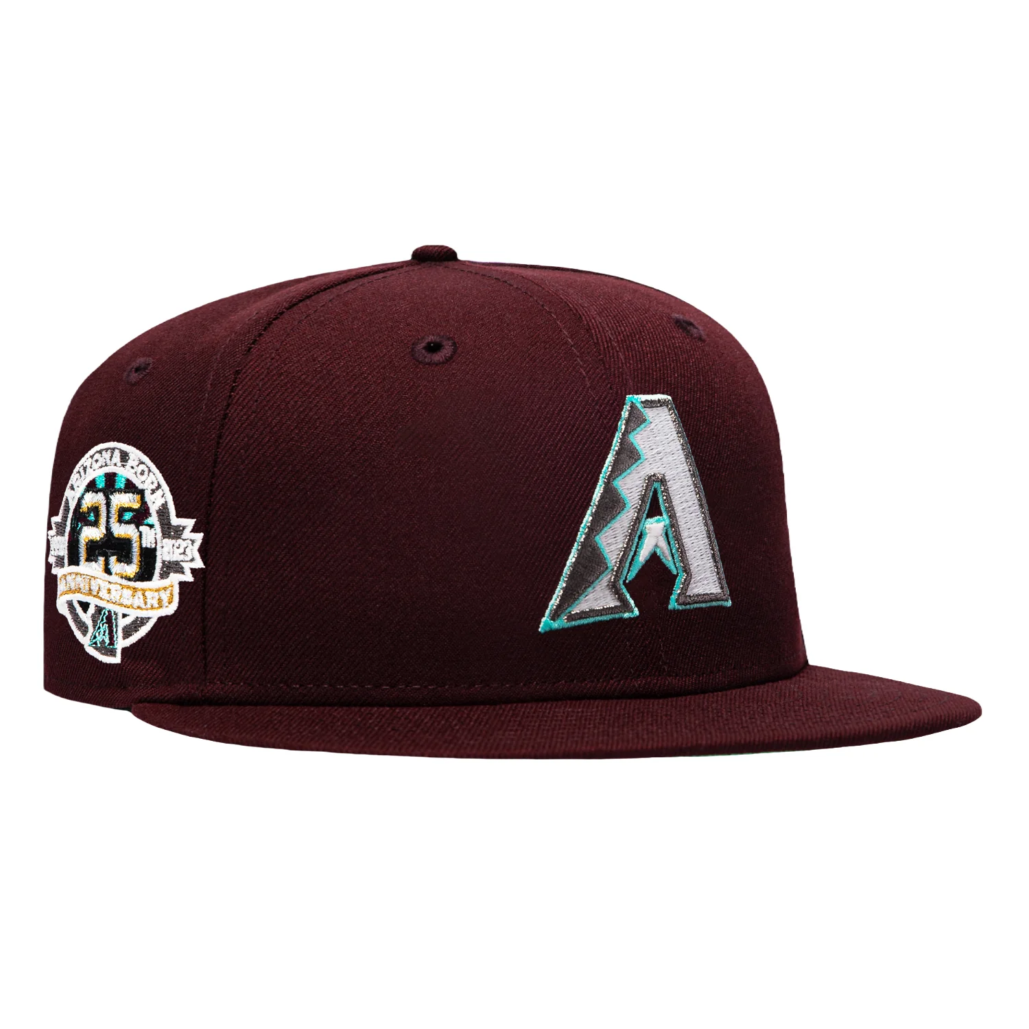 New Era 59Fifty Arizona Diamondbacks 25th Anniversary Patch Sea Glass UV Hat - Maroon