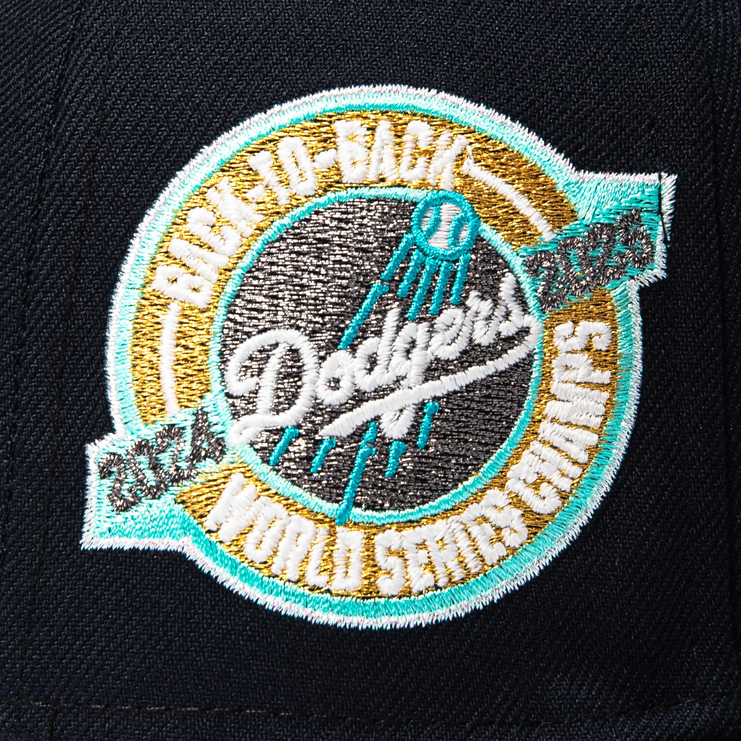 New Era 59Fifty Los Angeles Dodgers 2025 World Series Patch Sea Glass UV Hat - Navy - Image 5