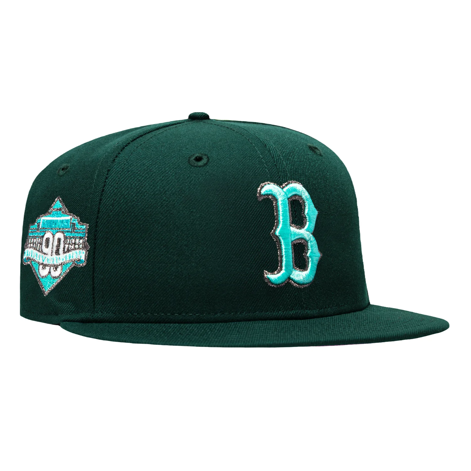 New Era 59Fifty Boston Red Sox 90th Anniversary Stadium Patch Sea Glass UV Hat - Green