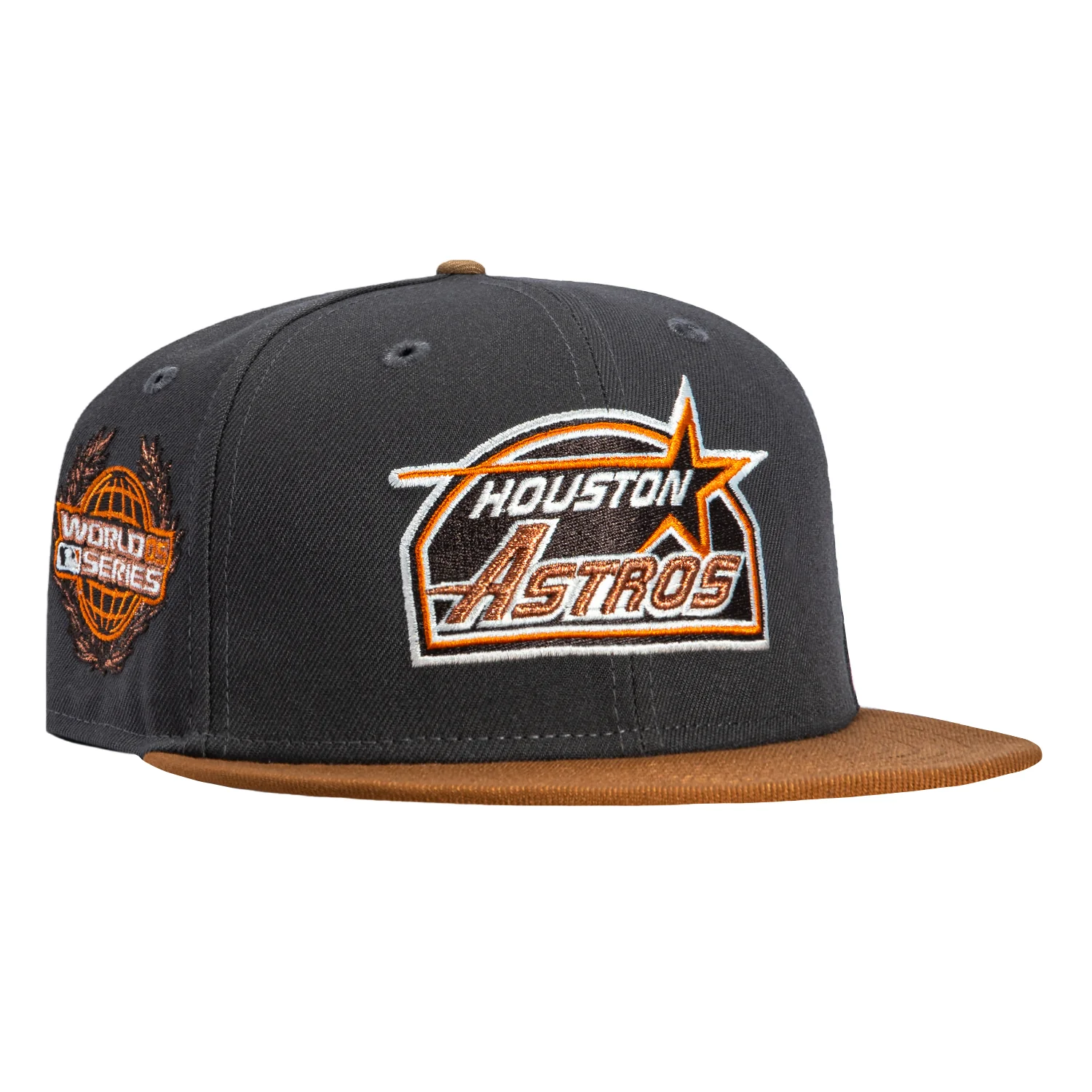 New Era 59Fifty Sepia Houston Astros 2005 World Series Patch 1994 Hat - Graphite, Brown
