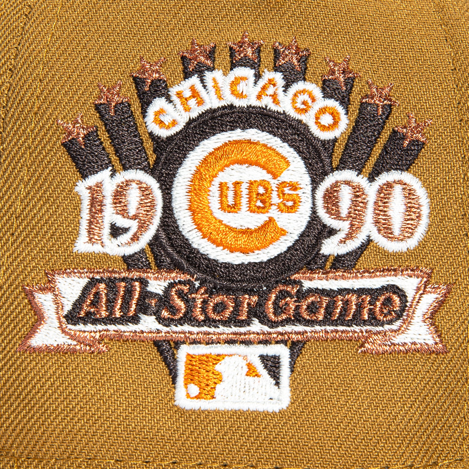 New Era 59Fifty Sepia Chicago Cubs 1990 All Star Game Patch Hat - Gold, Brown - Image 5