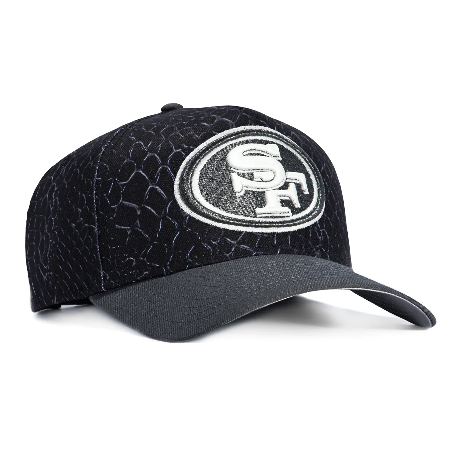 New Era 9Forty A-Frame Snake Skin San Francisco 49ers Snapback Hat - Black, Graphite