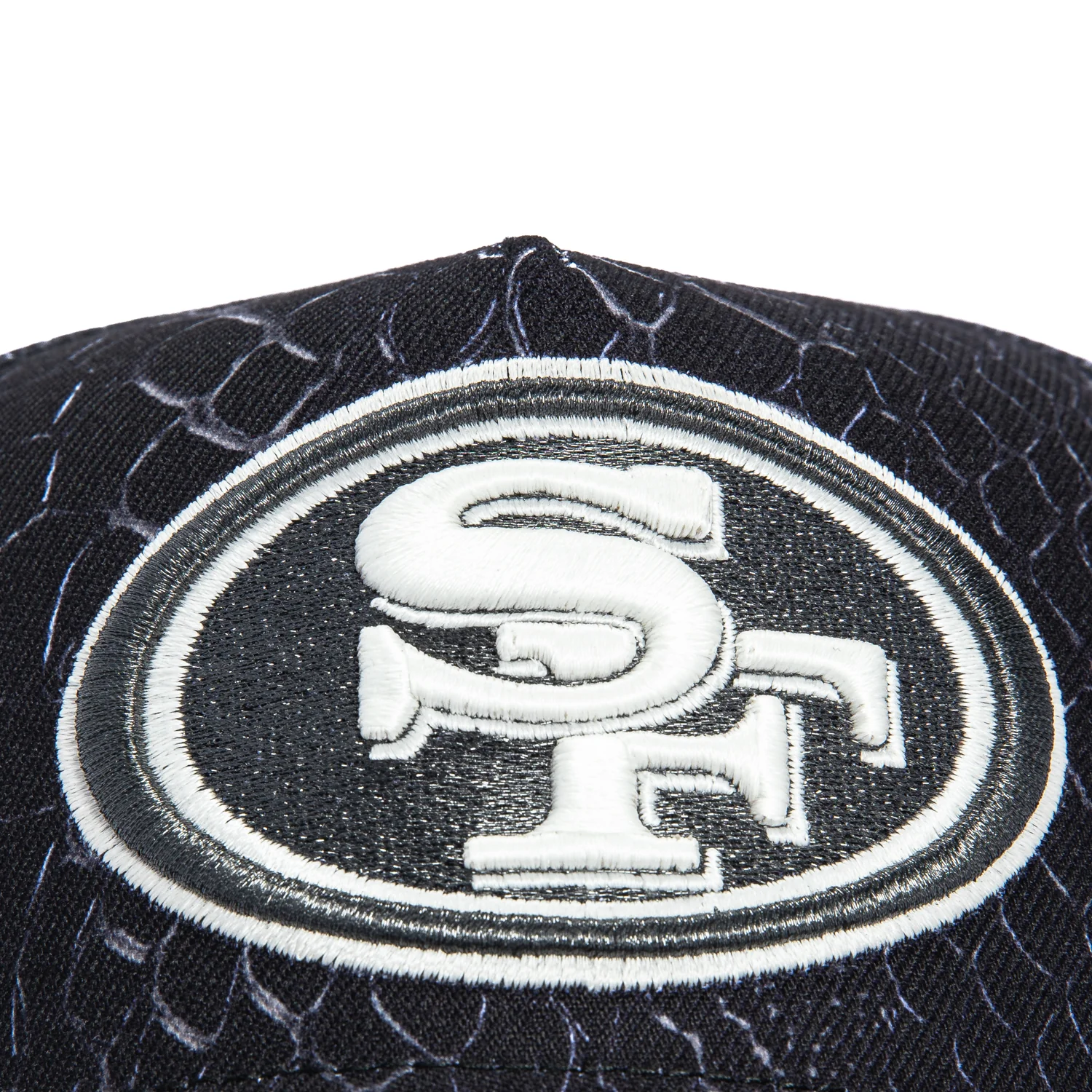 New Era 9Forty A-Frame Snake Skin San Francisco 49ers Snapback Hat - Black, Graphite - Image 3