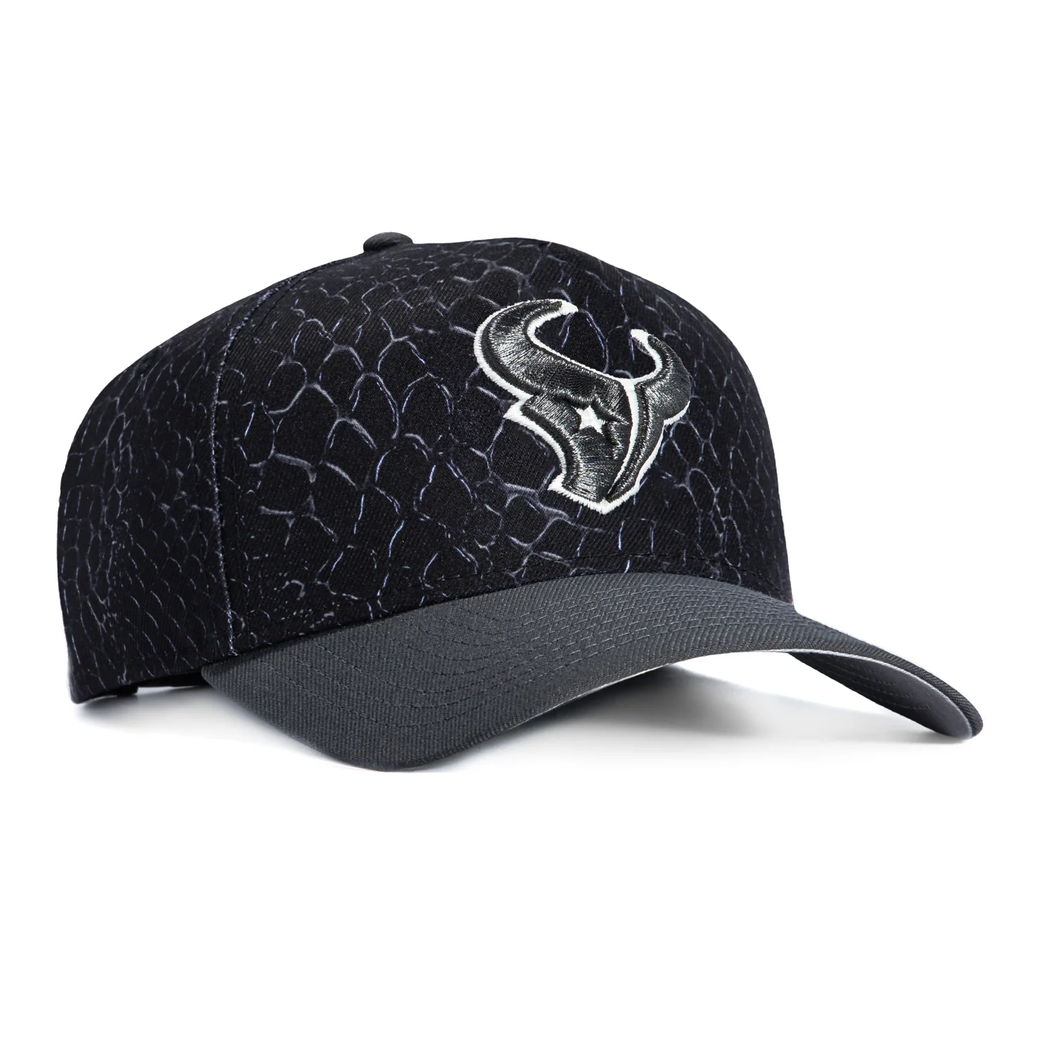 New Era 9Forty A-Frame Snake Skin Houston Texans Snapback Hat - Black, Graphite