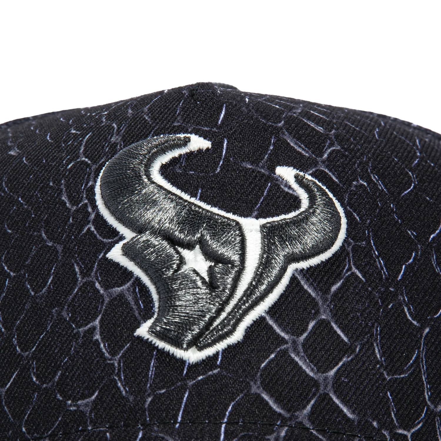 New Era 9Forty A-Frame Snake Skin Houston Texans Snapback Hat - Black, Graphite - Image 3