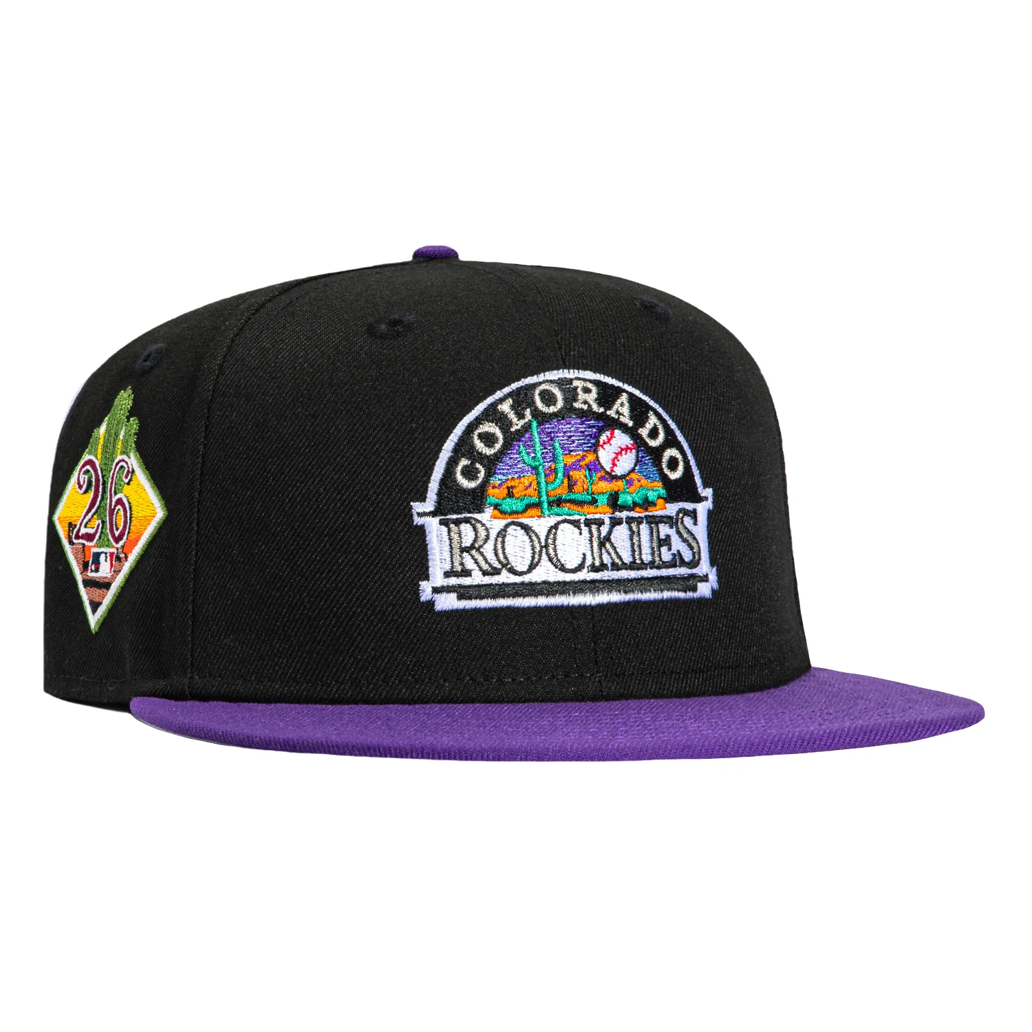 New Era 59Fifty Colorado Rockies 2026 Arizona Spring Training Cactus League Patch Hat - Black, Purple