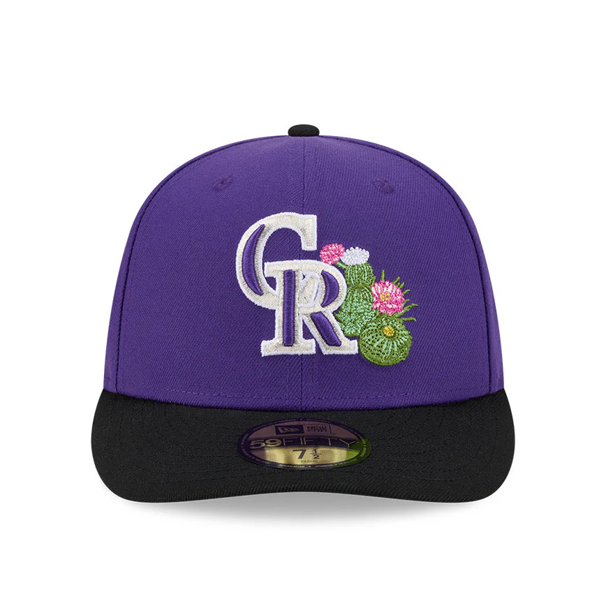 New Era 59Fifty Colorado Rockies 2026 Arizona Spring Training Pre-Curved Hat - Purple, Black - Image 2
