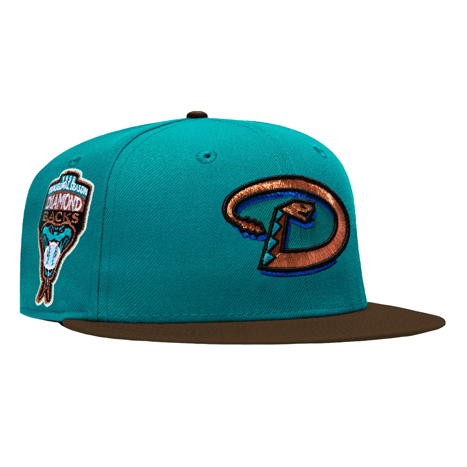 New Era 59Fifty Arizona Diamondbacks Inaugural Patch D Hat - Teal, Brown