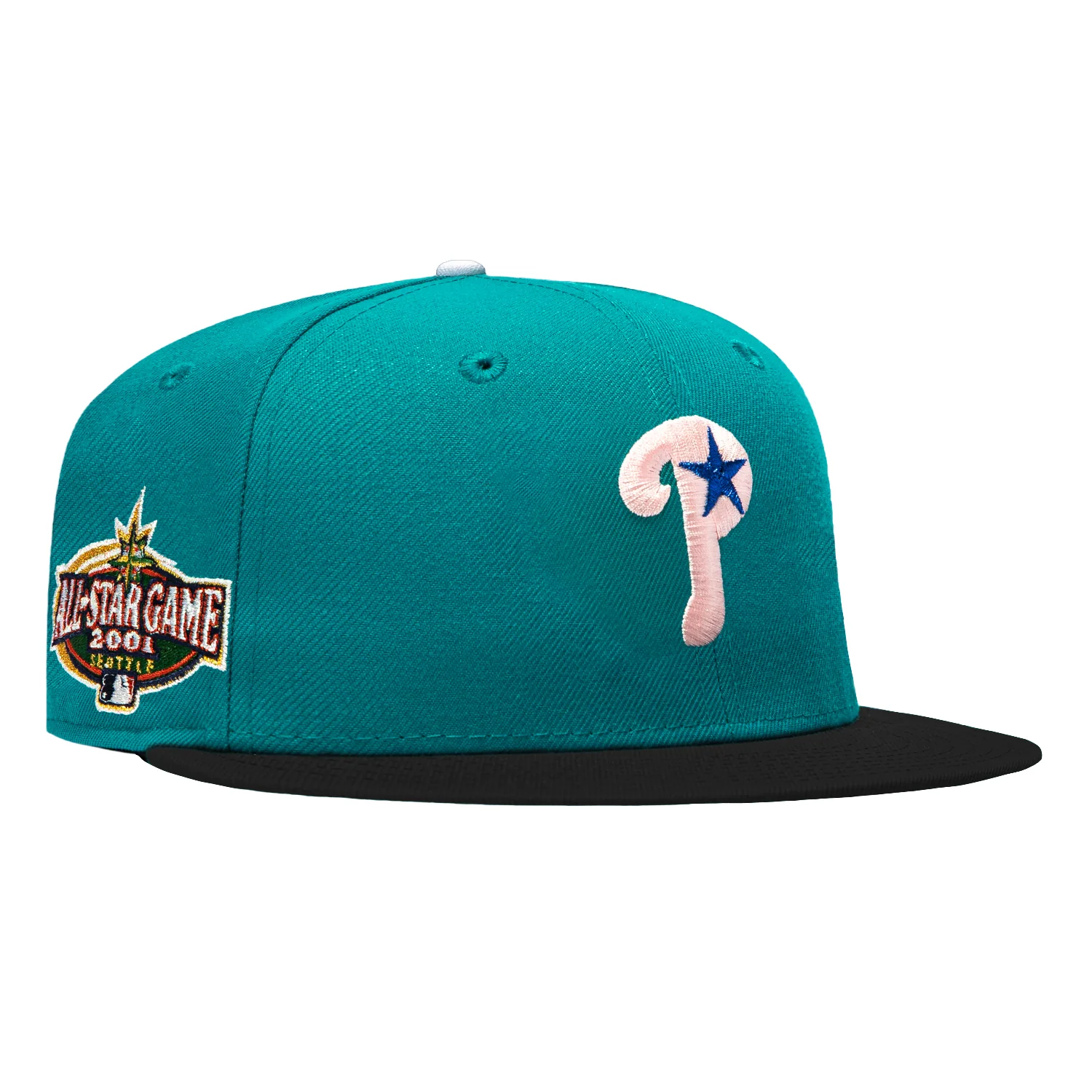 New Era 59Fifty Philadelphia Phillies 2001 All Star Game Patch Alternate Hat - Teal, Black