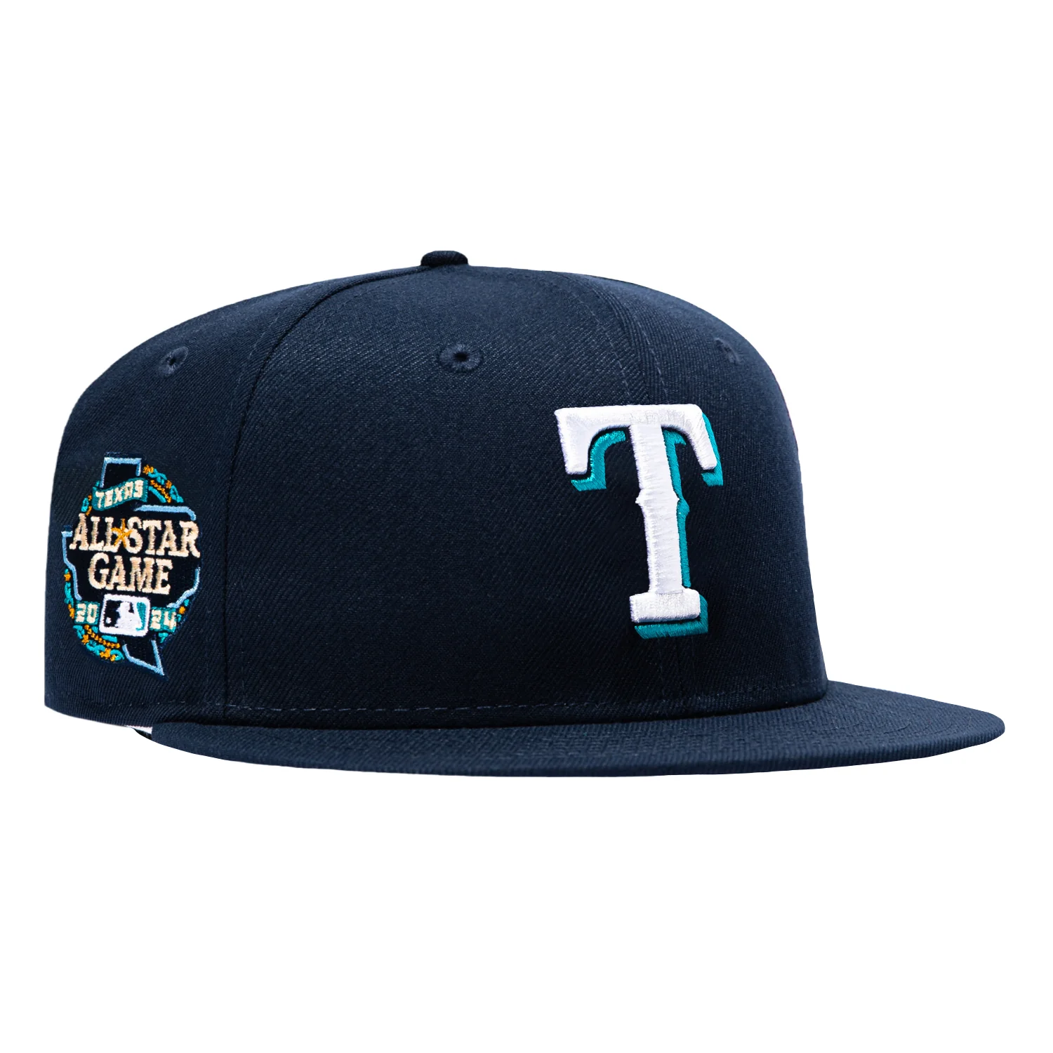New Era 59Fifty Texas Rangers 2024 All Star Game Patch Hat - Navy, Teal