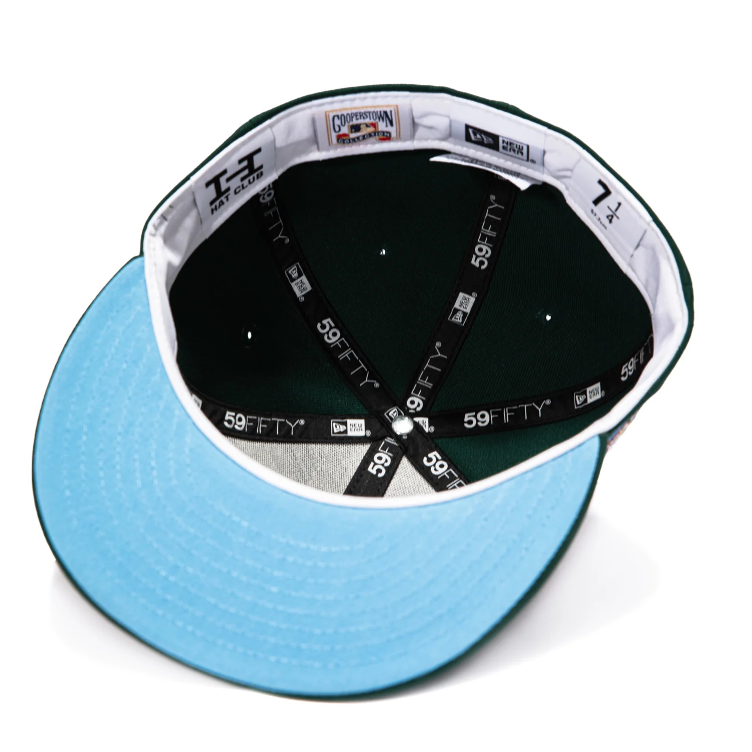 New Era 59Fifty Los Angeles Dodgers Jackie Robinson 42 Patch Light Blue UV Hat - Green - Image 2