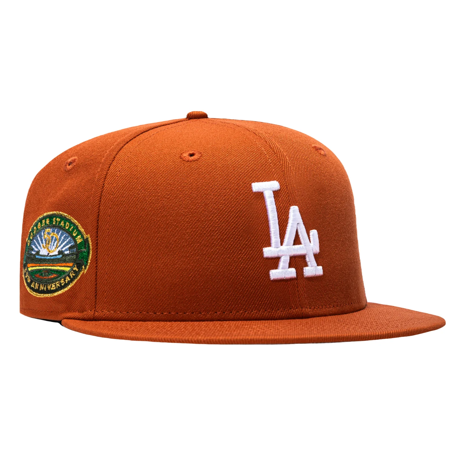 New Era 59Fifty Terra Cotta Los Angeles Dodgers 50th Anniversary Stadium Patch Hat - Burnt Orange