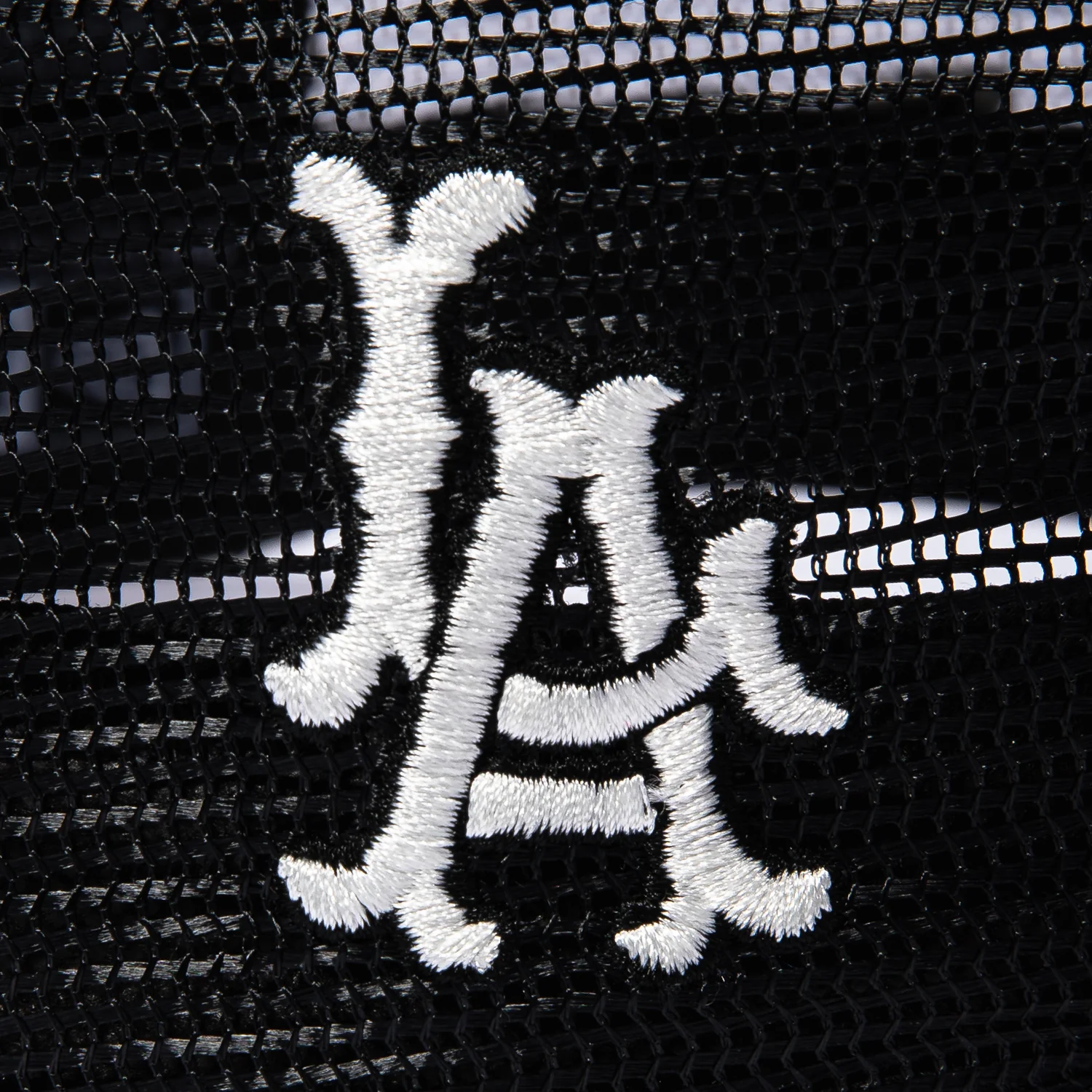 New Era 9Forty A-Frame Los Angeles Angels LA Patch Old English Snapback Trucker Hat - White, Black - Image 4