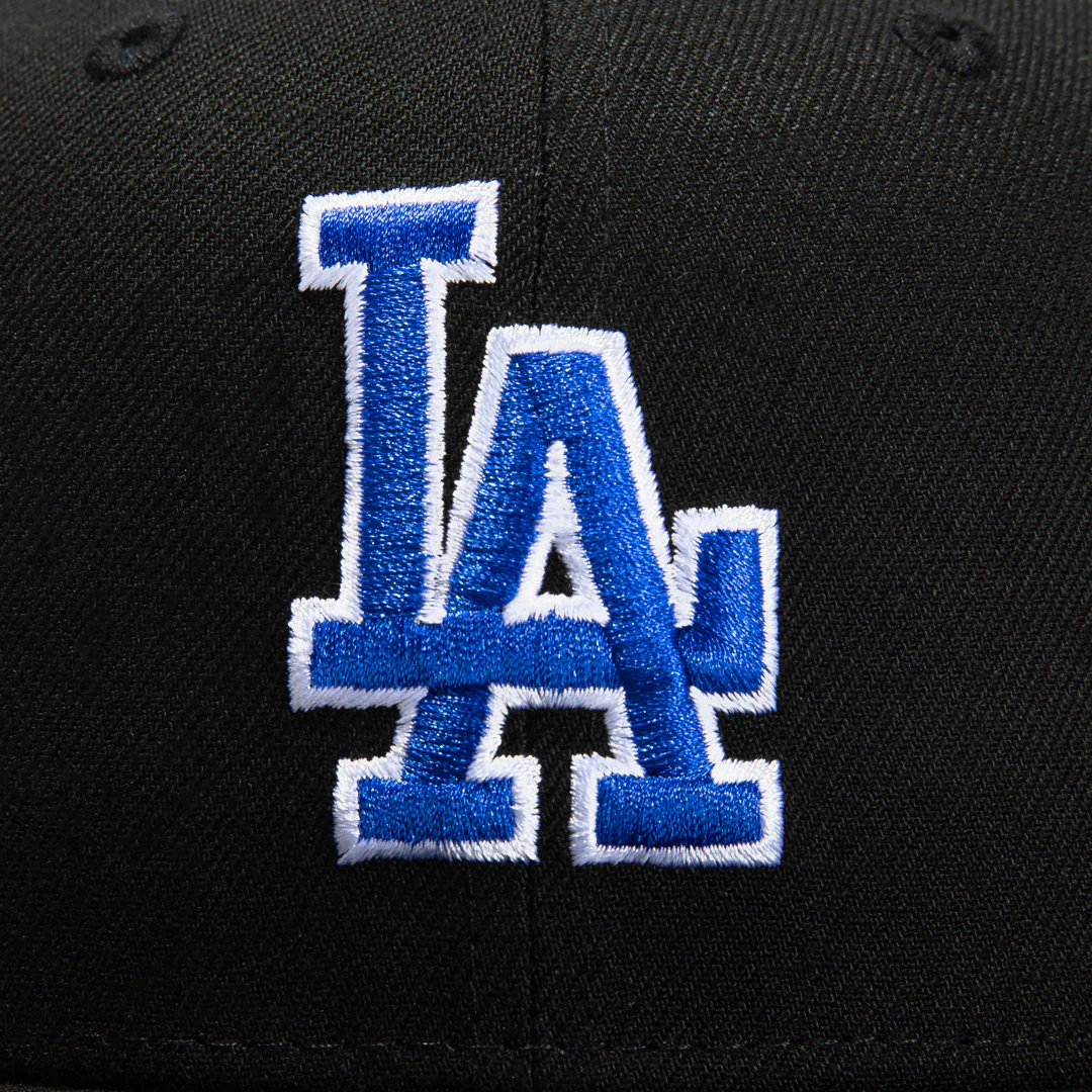 New Era 59Fifty Black Dome Los Angeles Dodgers 100th Anniversary Patch Trucker Hat - Black - Image 4