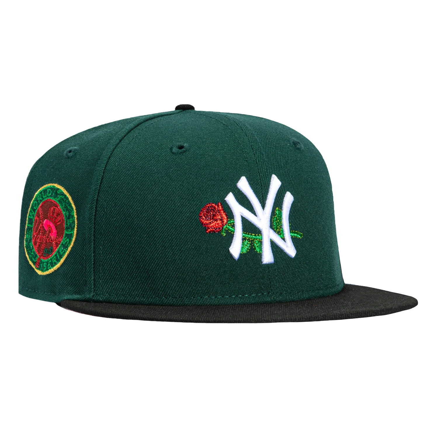 New Era 59Fifty Valentine's Day New York Yankees 1949 World Series Patch Rose Hat - Green, Black
