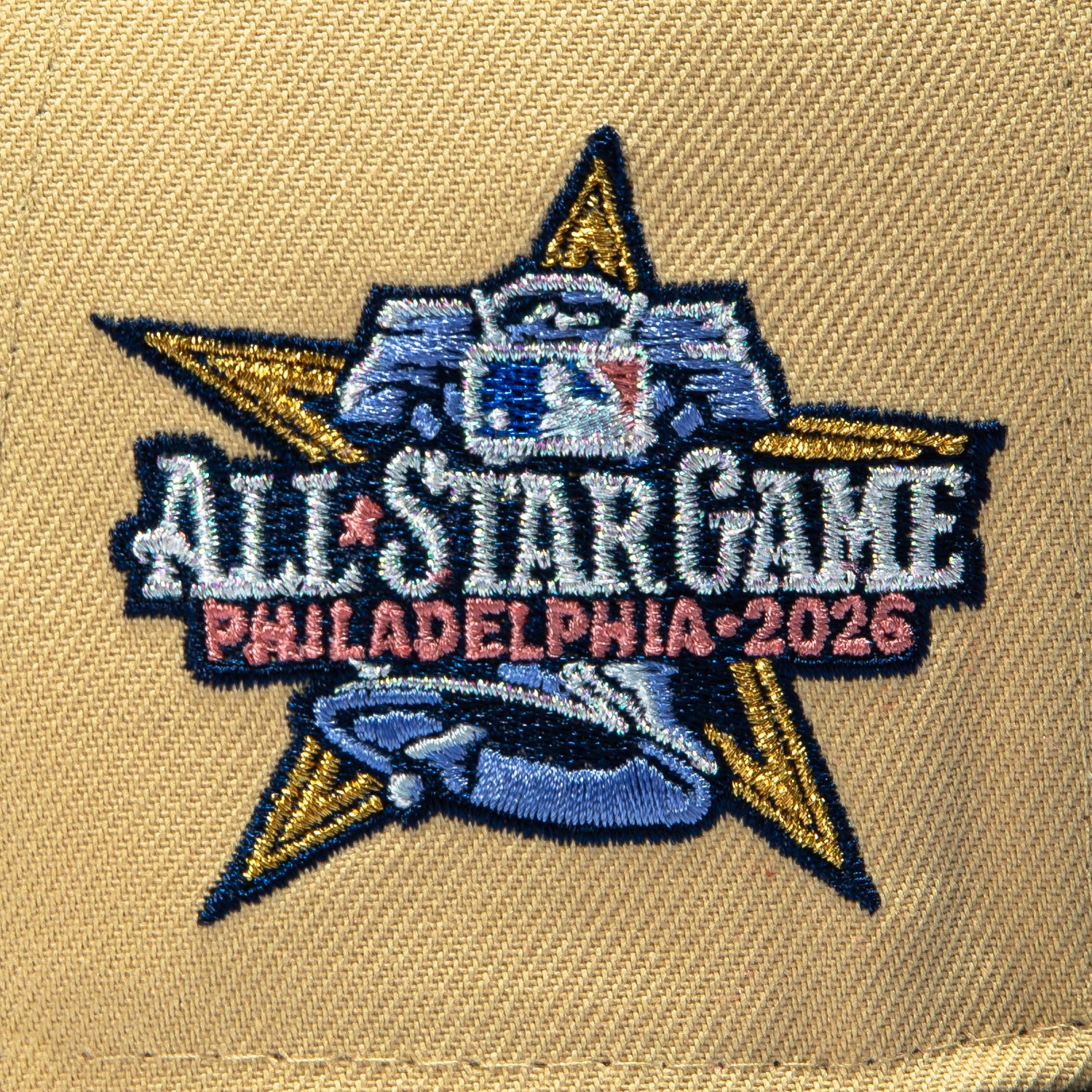 New Era 59Fifty Ante Up Philadelphia Phillies 2026 All Star Game Patch Alternate Hat - Tan, Navy - Image 5