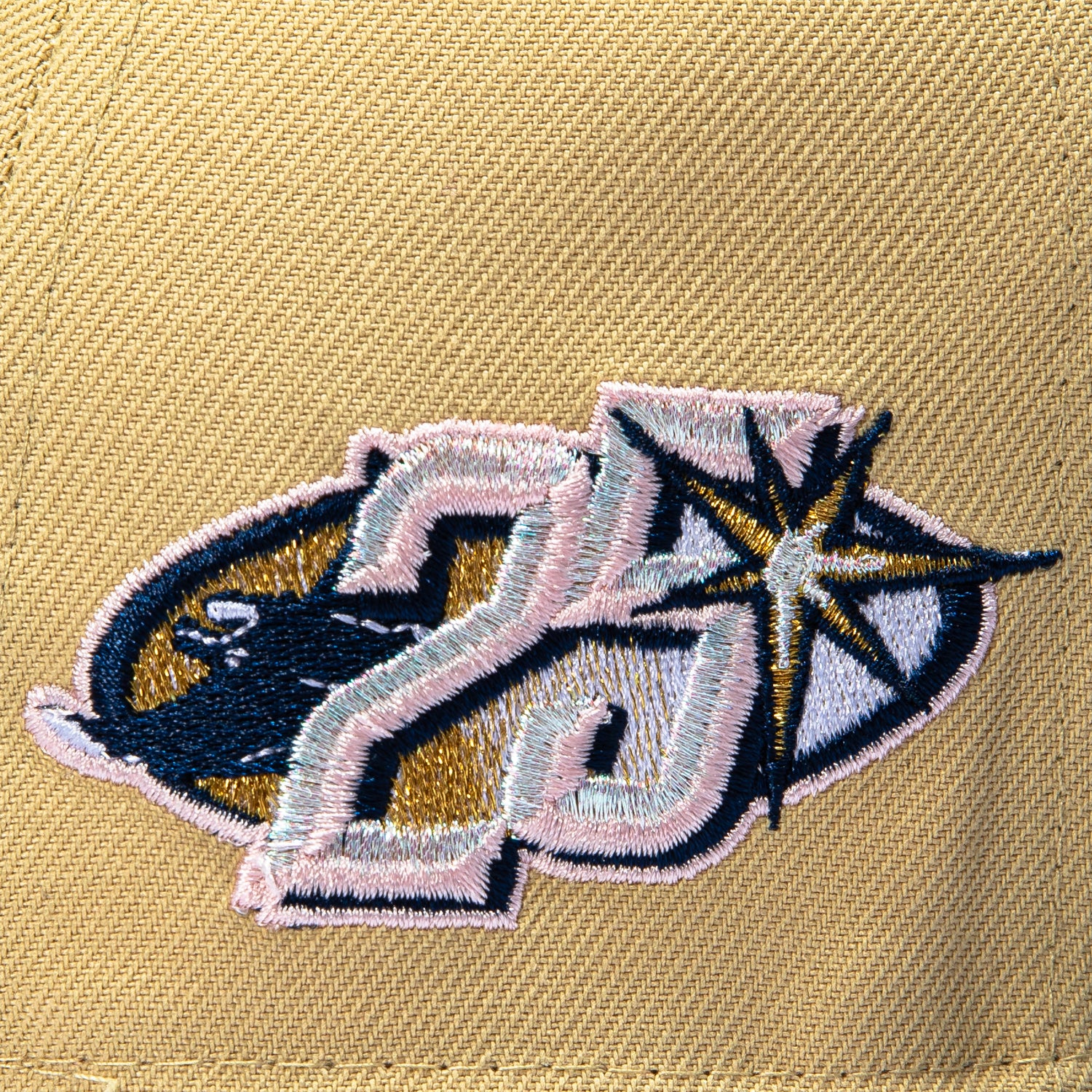 New Era 59Fifty Ante Up Tampa Bay Rays 25th Anniversary Patch Word Hat - Tan, Navy - Image 5