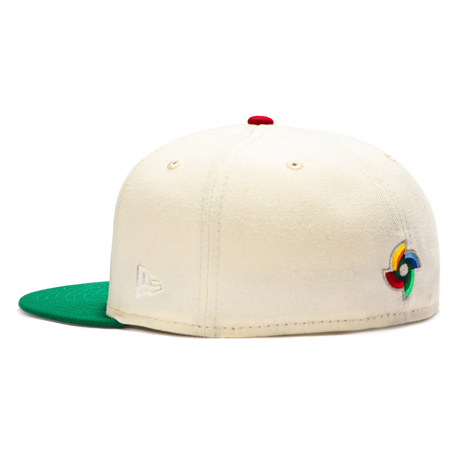 New Era 59Fifty Mexico 2026 World Baseball Classic Mexico Flag Patch Hat - White, Kelly Green - Image 3