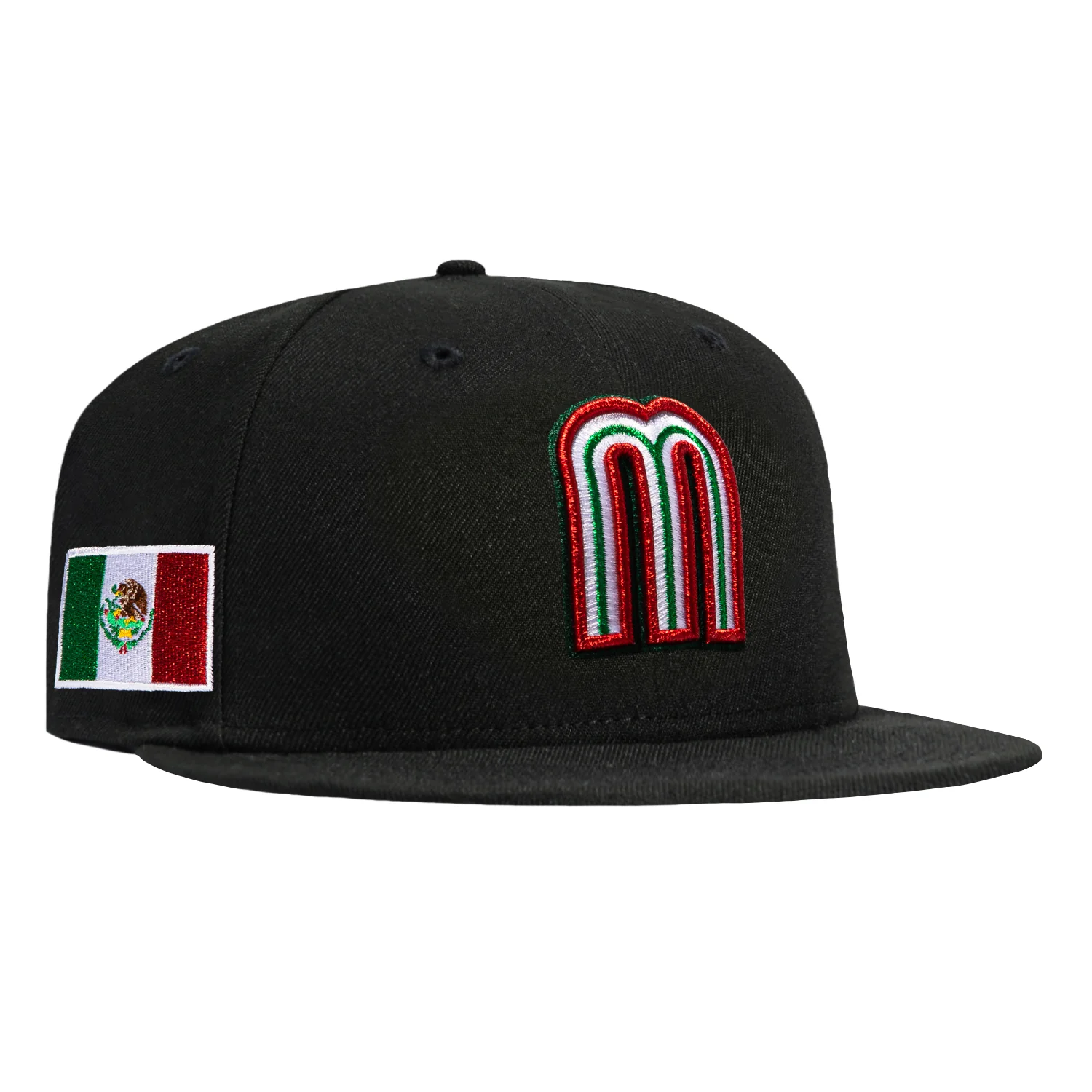 New Era 9Fifty Youth Mexico 2026 World Baseball Classic Mexico Flag Patch Snapback Hat - Black