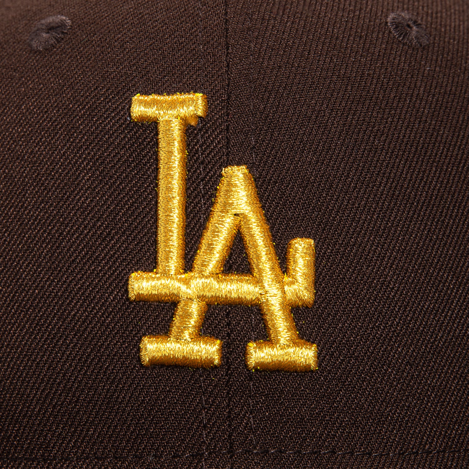 New Era 59Fifty Gold Rush Los Angeles Dodgers 50th Anniversary Stadium Patch Hat - Dark Brown, Metallic Gold - Image 4