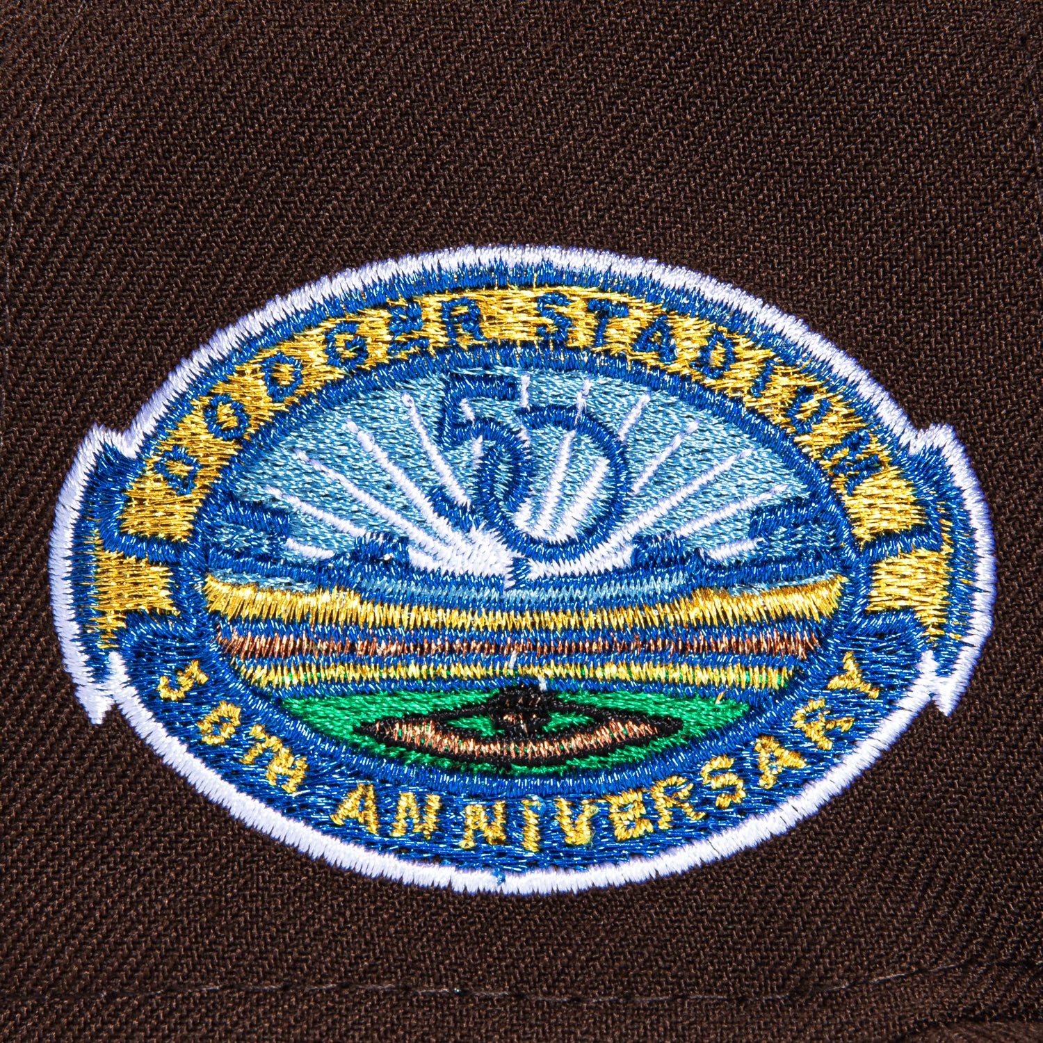 New Era 59Fifty Gold Rush Los Angeles Dodgers 50th Anniversary Stadium Patch Hat - Dark Brown, Metallic Gold - Image 5