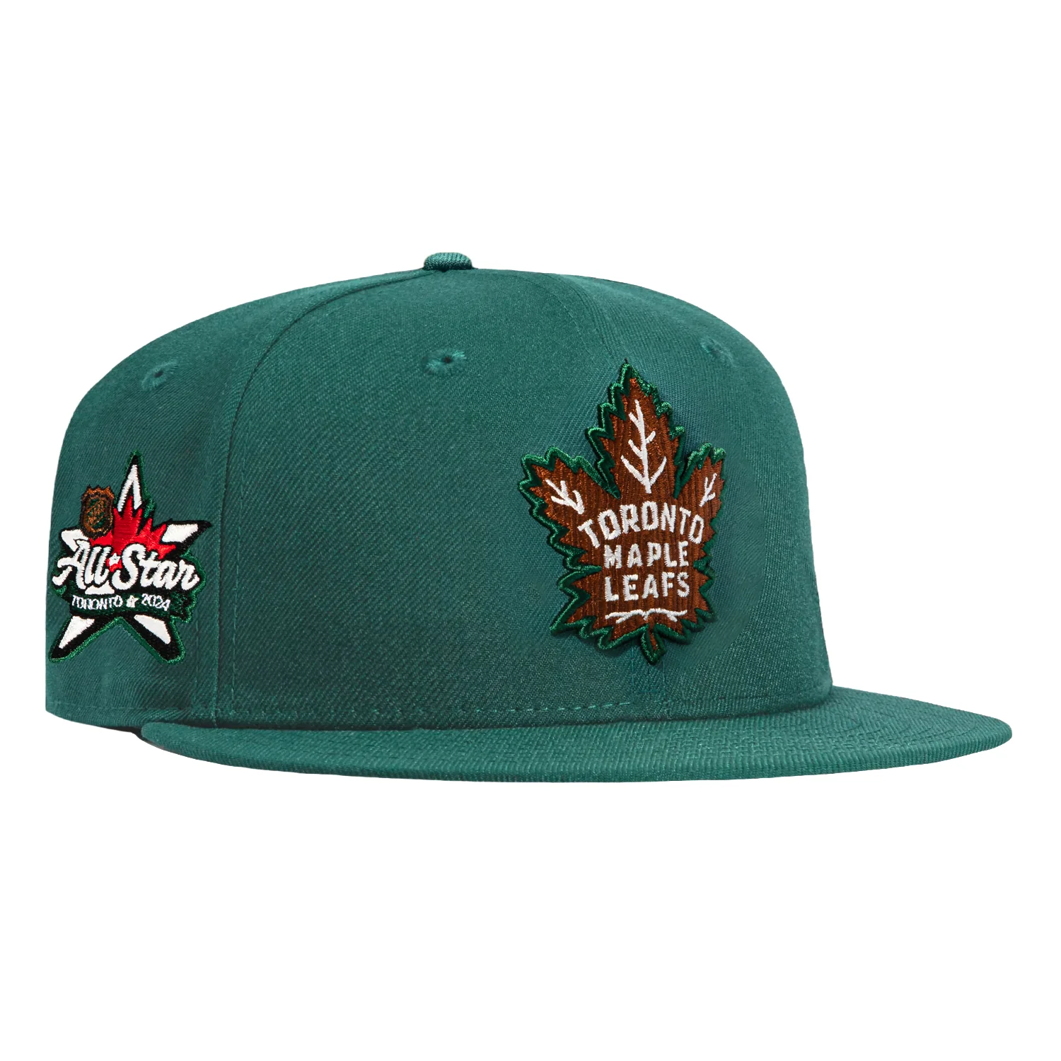 New Era 59Fifty Wood Grain Toronto Maple Leafs 2024 All Star Game Patch Hat - Green