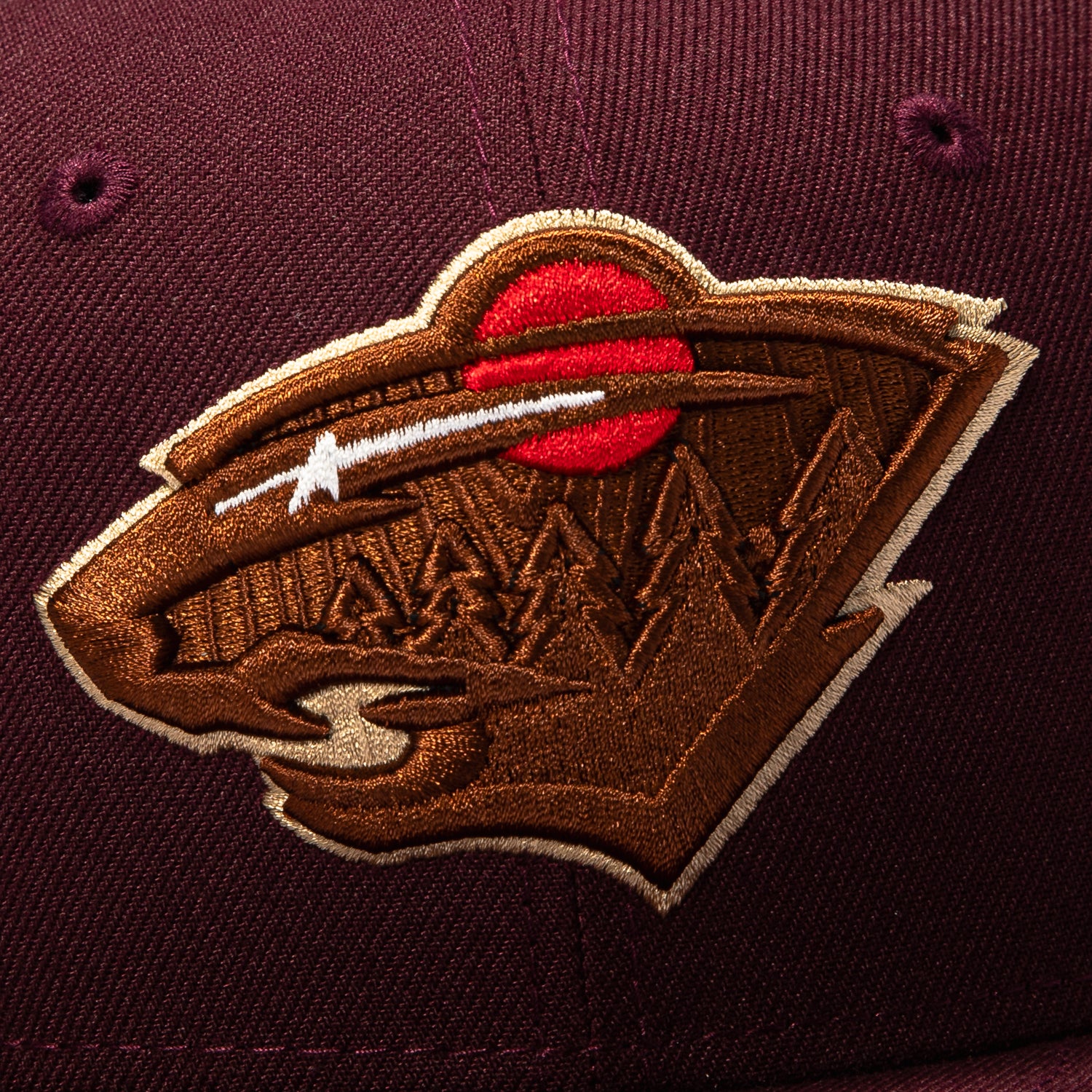 New Era 59Fifty Wood Grain Minnesota Wild Logo Patch Hat - Maroon - Image 4