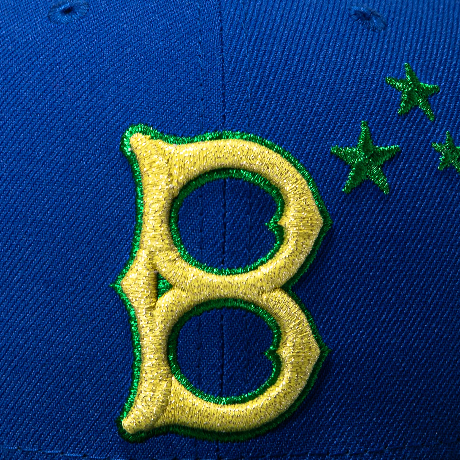 New Era 59Fifty Trophy Tour Brooklyn Dodgers 1942 All Star Game Patch Stars Light Blue UV Hat - Royal, Green - Image 4